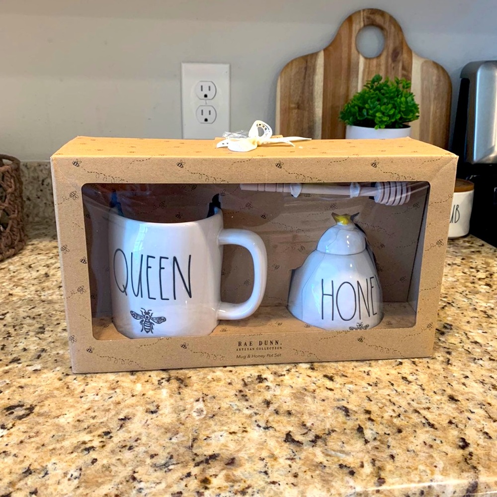 Rae Dunn Queen Bee Mug & Honey Pot Set